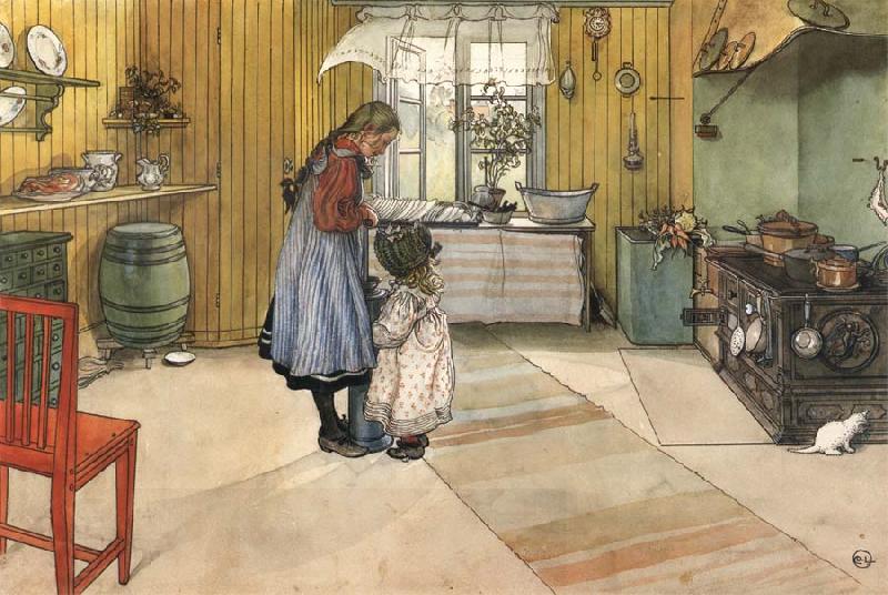 Carl Larsson The Kitchen oil painting picture